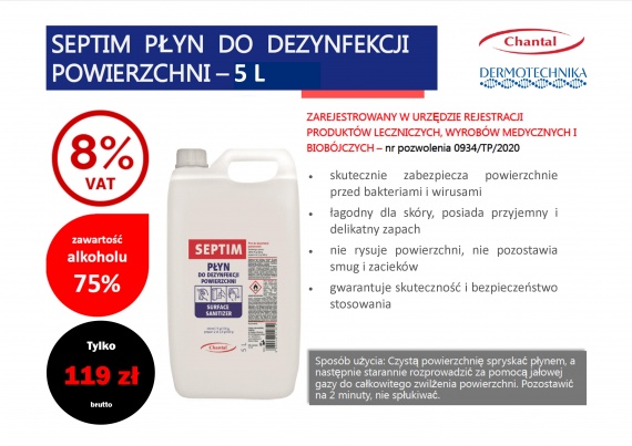 płyn dezynfekcyjny, ulotka Septim 5l.